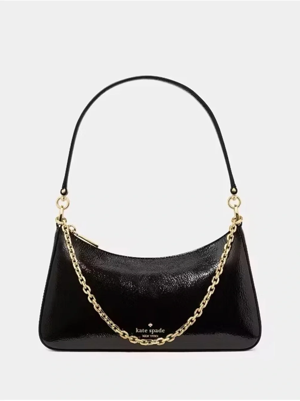 Kate Spade Margot Shiny Patent Leather Shoulder Bag Black